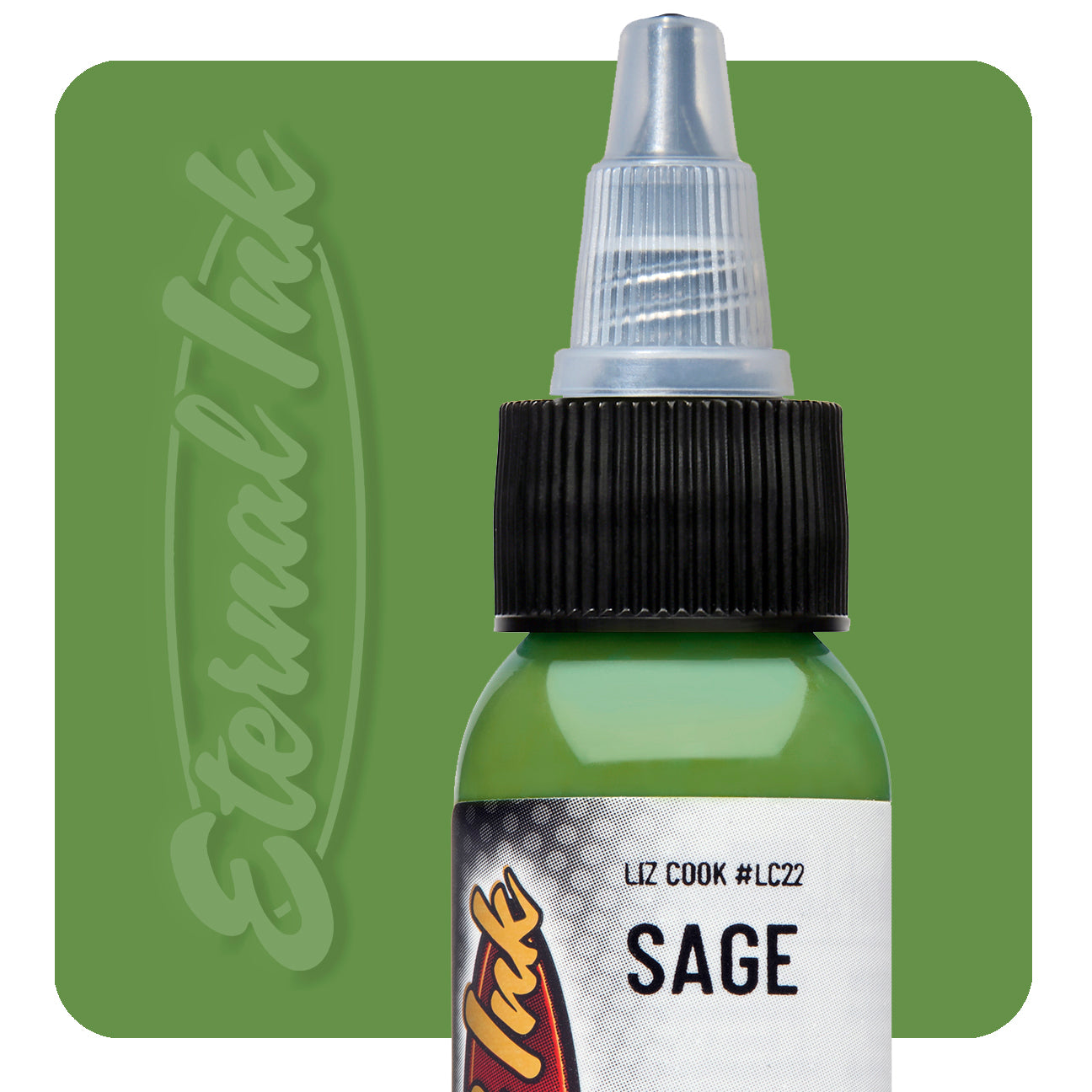 Eternal Liz Cook Sage Ink 1oz - Premium Tattoo Ink for Professional Artists - Perfect for Tattooing, Body Art, and Permanent Makeup