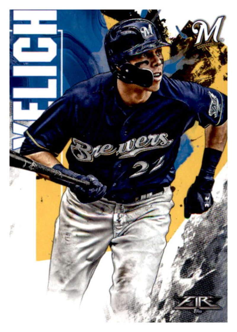 2019 Topps Fire #18 Christian Yelich Milwaukee Brewers Baseball Card - MLB Collectible, Sports Memorabilia for Fans & Card Collectors - Perfect for Display, Trading, and Investment