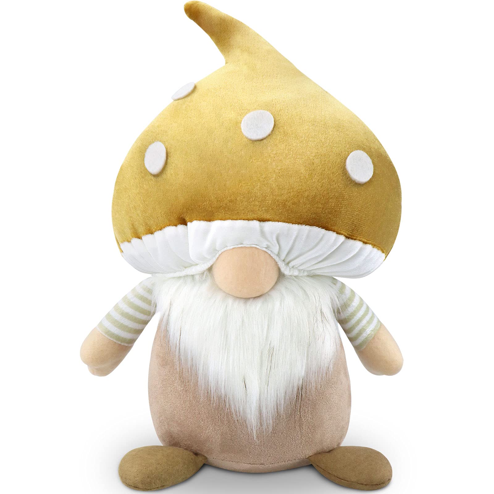 Handmade Scandinavian Mushroom Gnome Stuffed Animal - 13 Inch Brown Farmhouse Decor for Easter, Spring, and Christmas | Perfect for Home, Kitchen, Tiered Tray, and Gift Giving