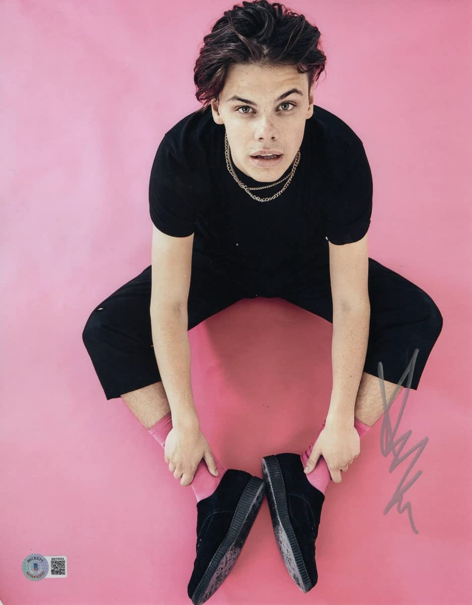 Yungblud Signed Autographed 11x14 Photo with Black Shirt & Pink Socks - Limited Edition Collectible Memorabilia BAS BB59664 - Perfect for Music Fans, Wall Decor, and Gift Giving