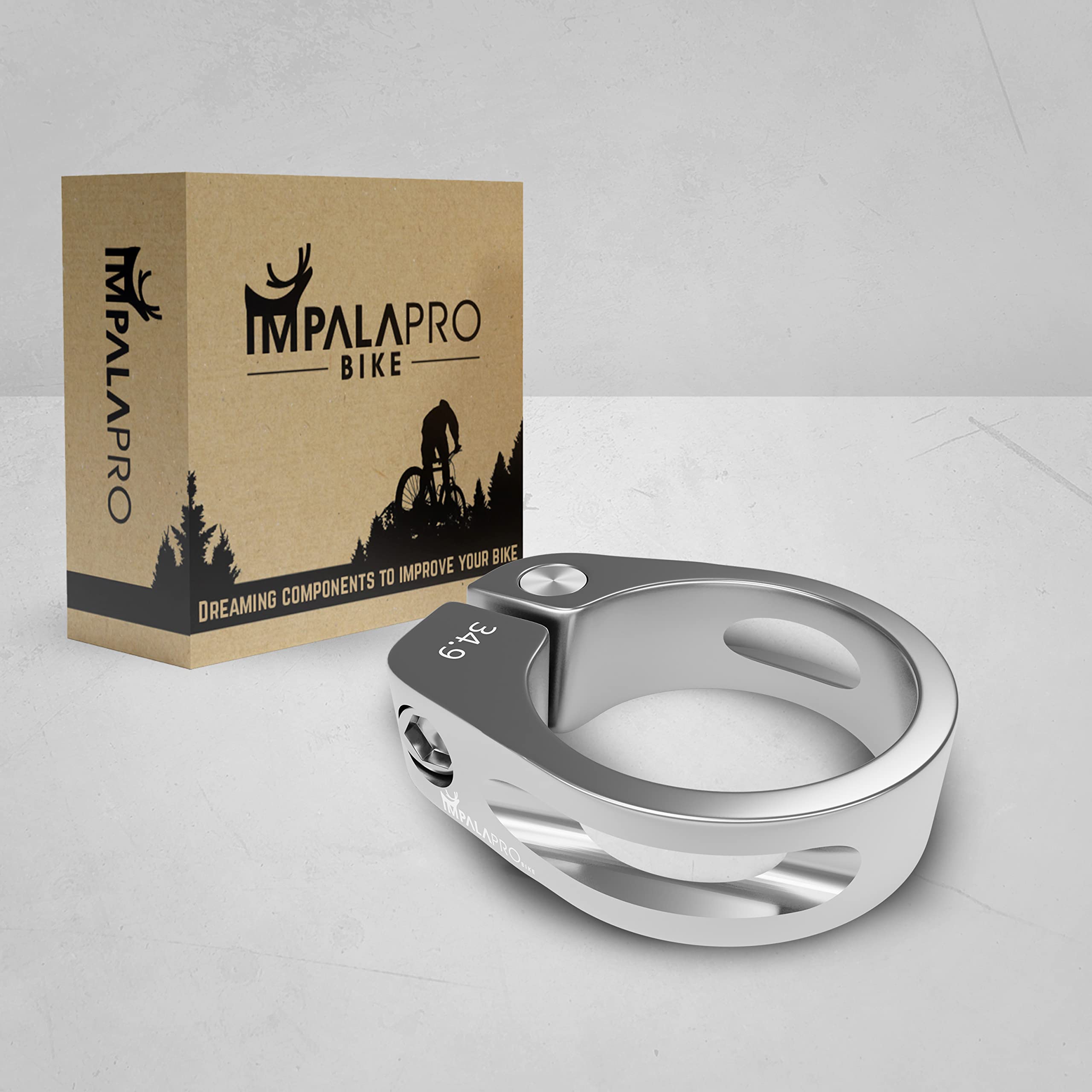 IMPALAPRO Bike Seatpost Clamp 34.9/31.8mm - Aluminum Alloy Bicycle Saddle Holder - Universal Seat Post Mount for Road & Mountain Bikes - Perfect for Cycling, Commuting & Outdoor Adventures