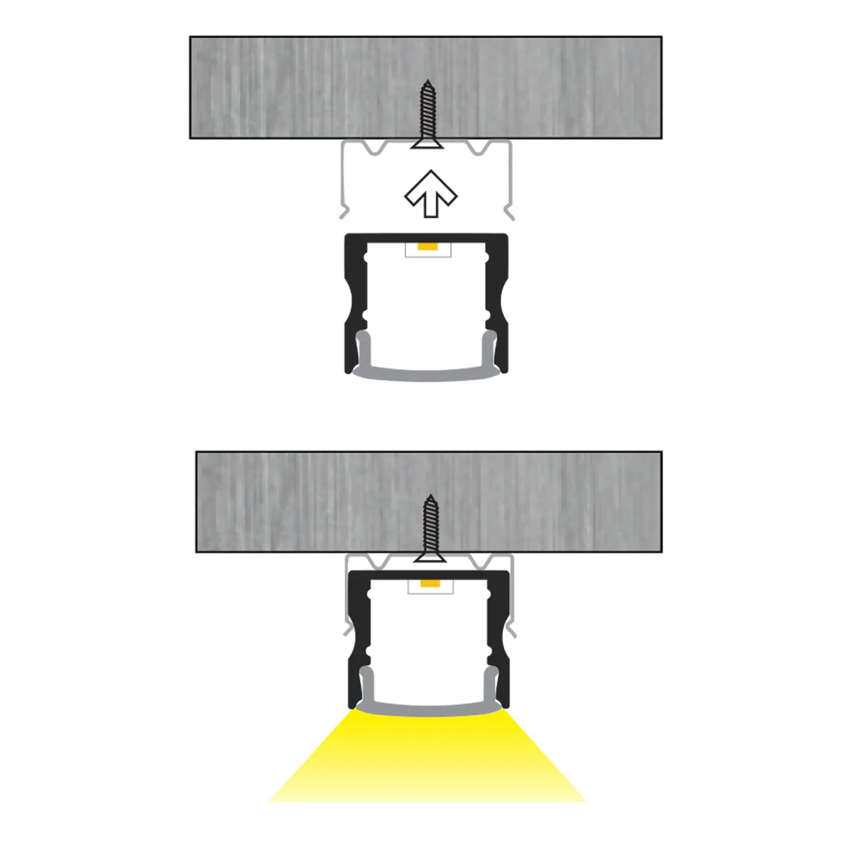 BN253 8ft Aluminum LED Channel 10 Pack - Square Surface Mount for 0.49