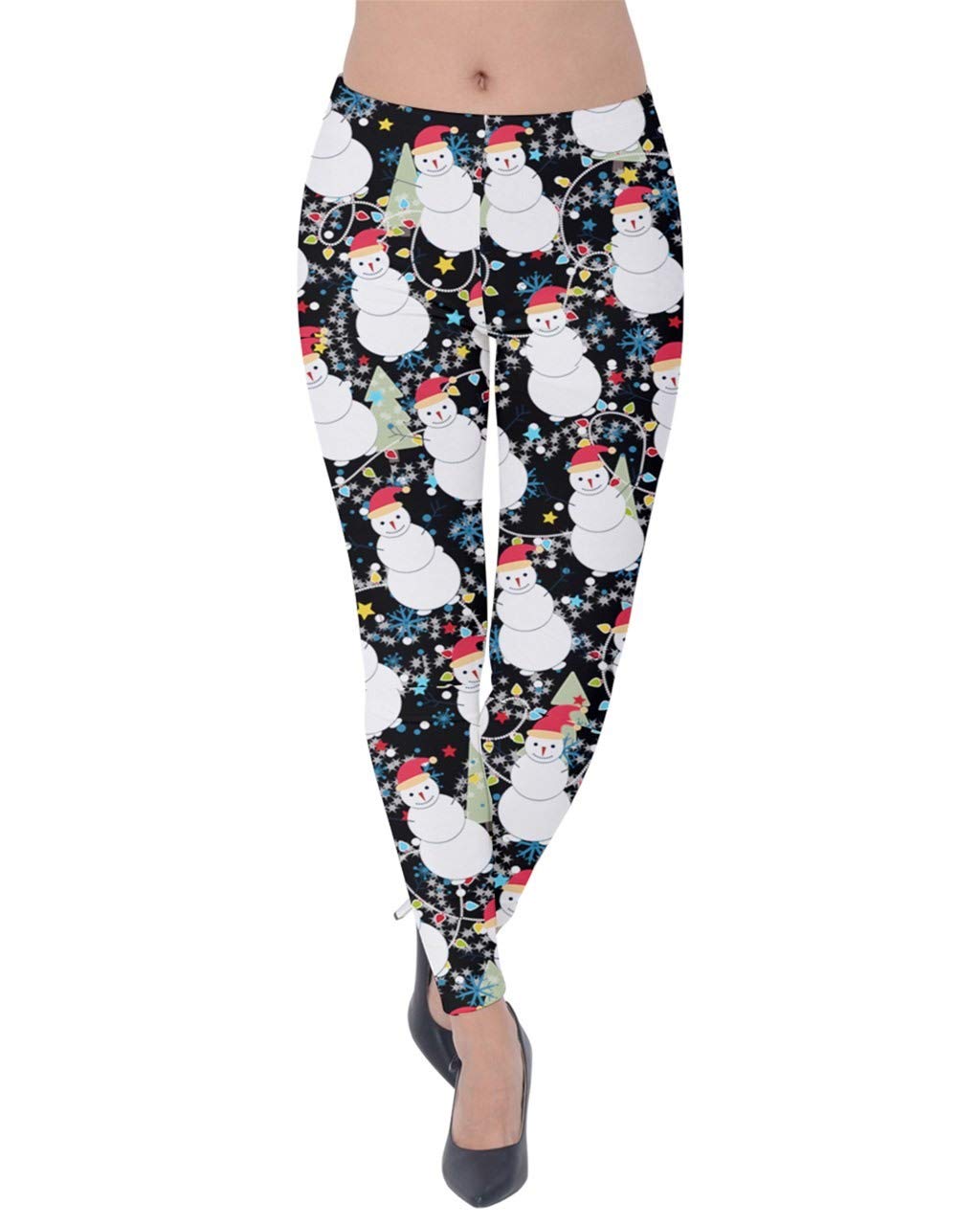 **PattyCandy Women's Winter Fleece-Lined Velvet Leggings - Soft Thermal Tights for Fall & Christmas - Cozy Cold-Weather Pants in Leaf & Holiday Prints (XS-5XL) - Perfect for Casual Wear, Holiday Parties & Layering**
