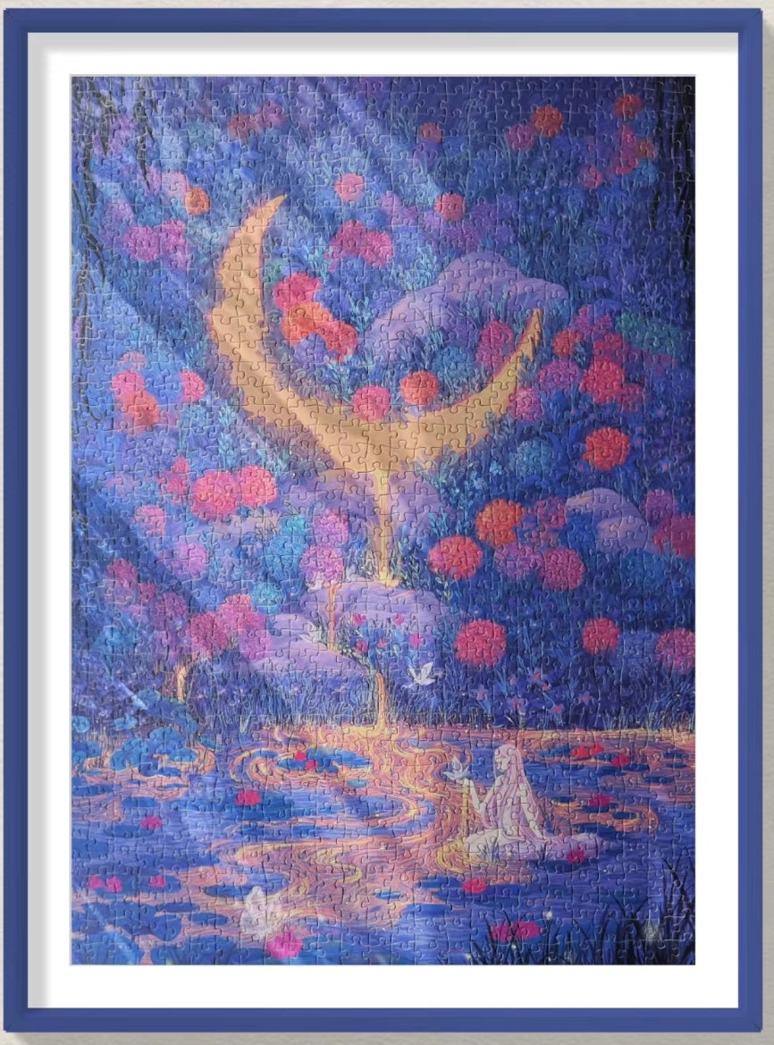Forest in Moonlight - 1000 Piece Jigsaw Puzzle for Adults | Challenging Landscape Puzzle for Family Game Night & Relaxation