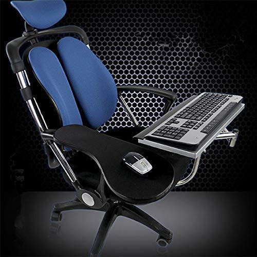 Ergonomic Laptop Stand for Office & Gaming - Adjustable Keyboard & Mouse Holder Mounts to Any Chair (Black) - Perfect for Home Office, Gaming Setup & Workspace Comfort