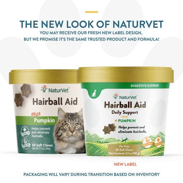 NaturVet Hairball Aid with Pumpkin Soft Chews for Cats – Digestive Support & Hairball Relief for Indoor Cats | Vet-Recommended Formula
