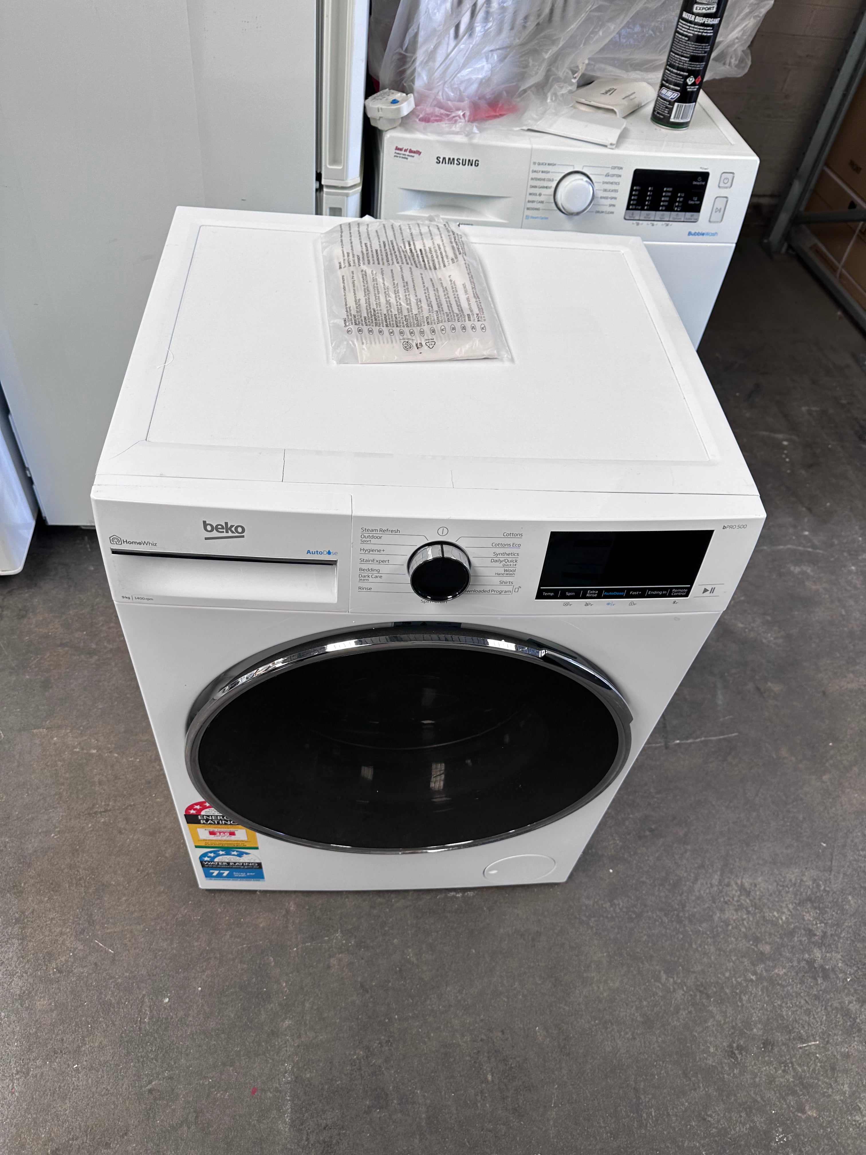 Beko BFLB902ADW 9kg Auto Dose Front Load Washing Machine - Energy Efficient, Quiet Operation - Perfect for Apartments & Small Homes (Factory Second)