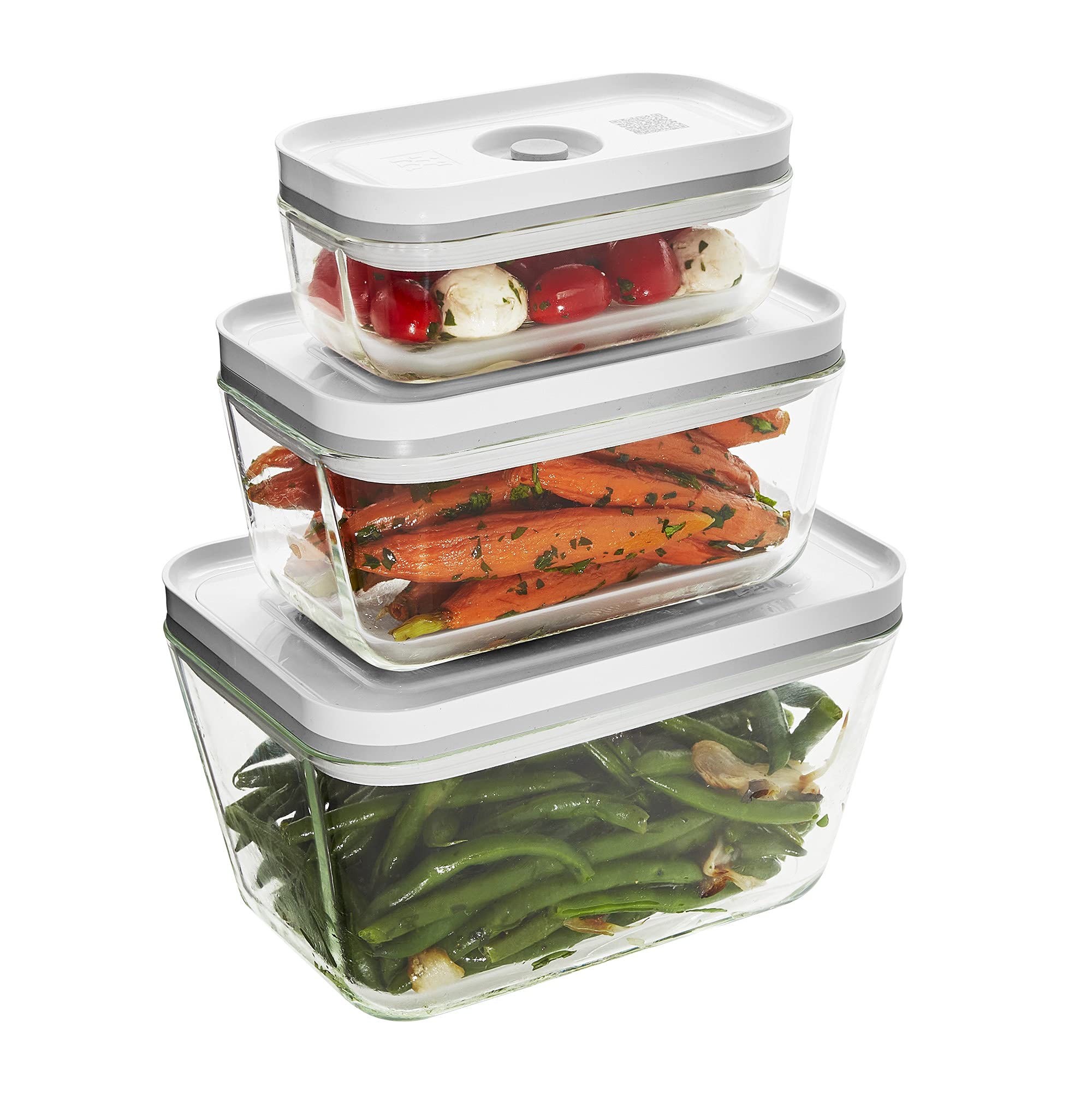 ZWILLING Fresh & Save Handheld Vacuum Sealer with 3-Piece Glass Food Storage Containers - Compact Kitchen Appliance for Meal Prep, Sous Vide & Food Preservation
