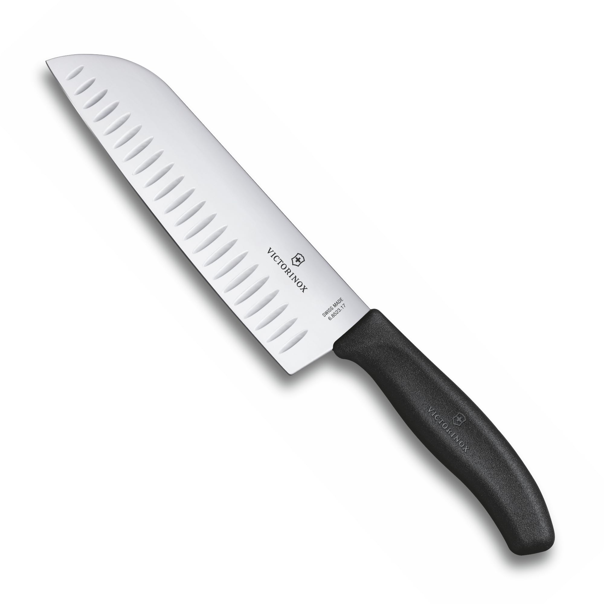 Victorinox Santoku Knife 7-Inch - High Carbon Stainless Steel Blade with Ergonomic Black Handle - Professional Kitchen Knife for Chopping, Slicing & Dicing Vegetables, Meat & Fish