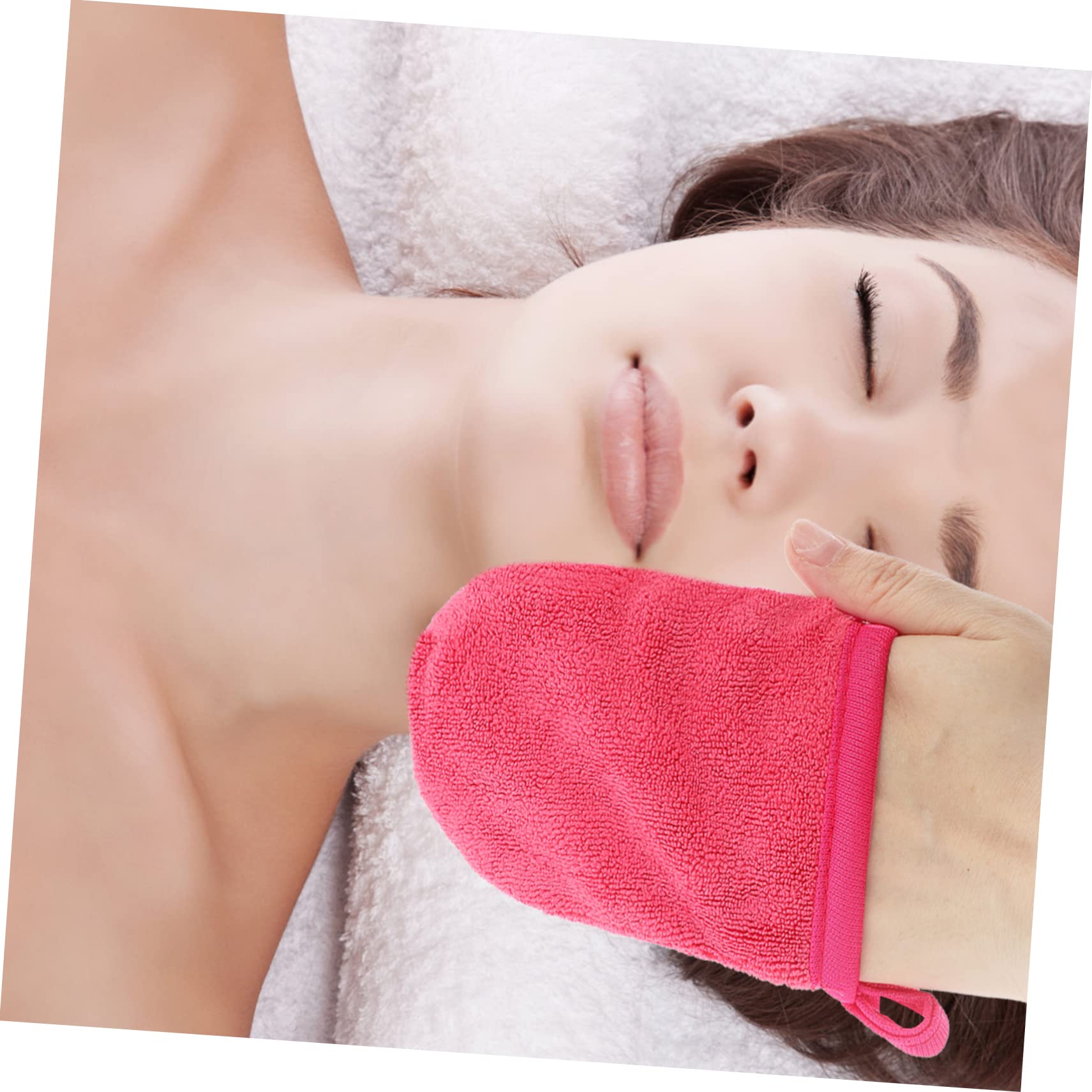 Baluue Makeup Cleaning Gloves Set - 4pcs Soft Fiber Face & Body Cleansing Mitts, Gentle Makeup Remover Towels for Daily Skincare Routine | Perfect for Spa, Travel & Sensitive Skin Care