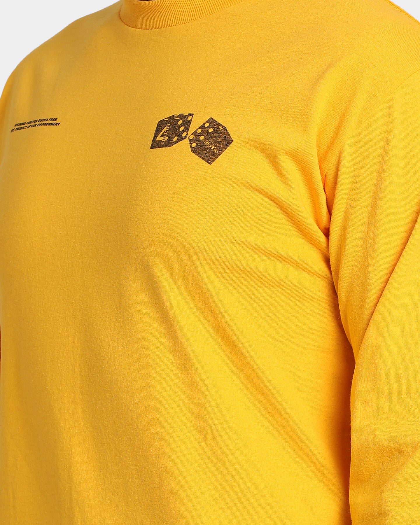 4HUNNID Roll The Dice Long Sleeve T-Shirt - Mustard Yellow Streetwear for Men | Perfect for Casual Outfits, Hip Hop Fashion & Urban Street Style