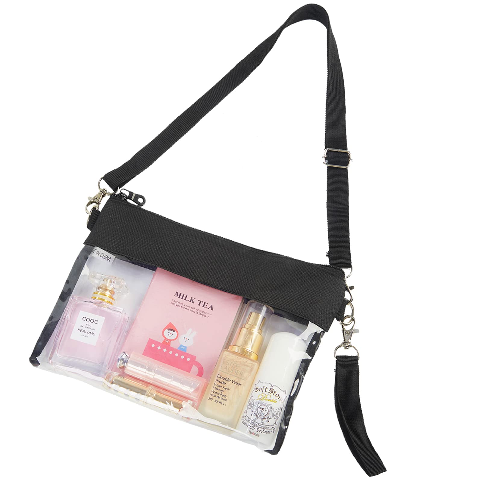 Clearworld Clear Crossbody Purse Bag for Stadium Events - Approved Clear Bag for Concerts, Sports Games & Festivals - Perfect for Security Checks & Hands-Free Carrying at Venues