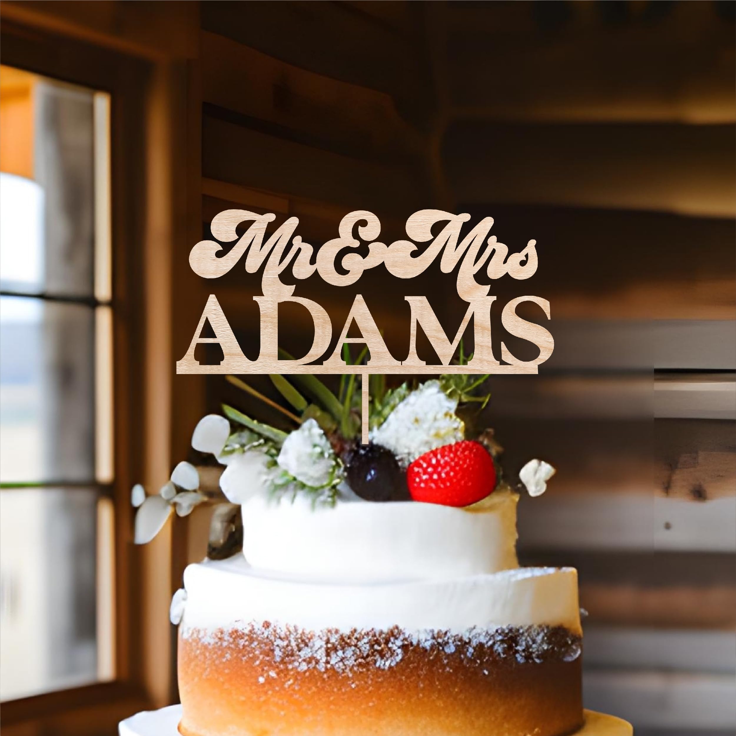 Custom Wedding Cake Toppers - Personalized Mr & Mrs Cake Topper for Weddings - Bride & Groom Cake Decoration - Perfect for Wedding Cakes, Anniversary Cakes & Special Occasions