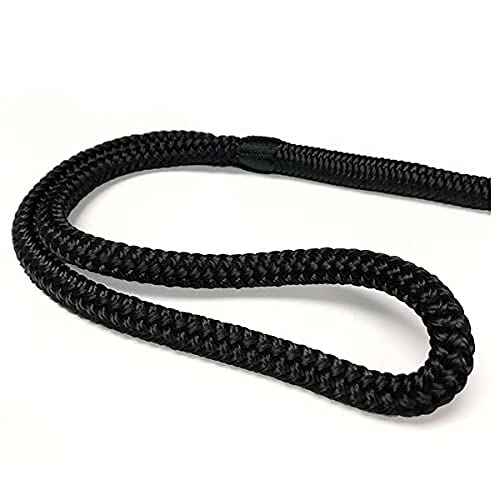 Premium Double Braid Black Boat Dock Line - 3/8
