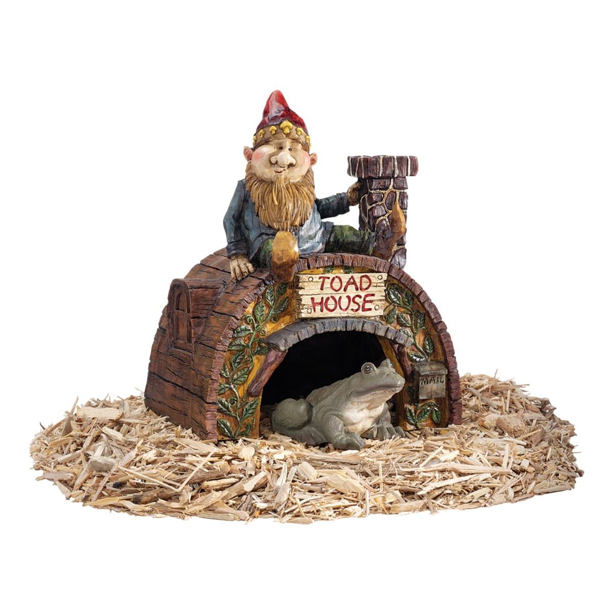 Garden Gnome Statue - Whimsical Toad & Frog House for Fairy Gardens - Outdoor Decor for Gnome Villages & Backyard Landscaping - Perfect for Fairy Tale Gardens & Whimsical Outdoor Displays