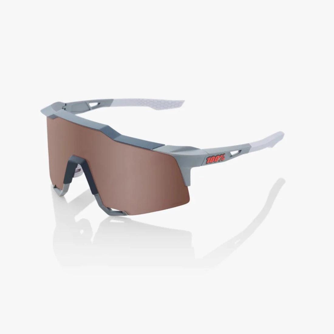 Speedcraft Polarized Sunglasses for Men & Women - Soft Tact Stone Grey Frame with HiPER Crimson Silver Mirror Lens - UV Protection for Driving, Running, Outdoor Sports