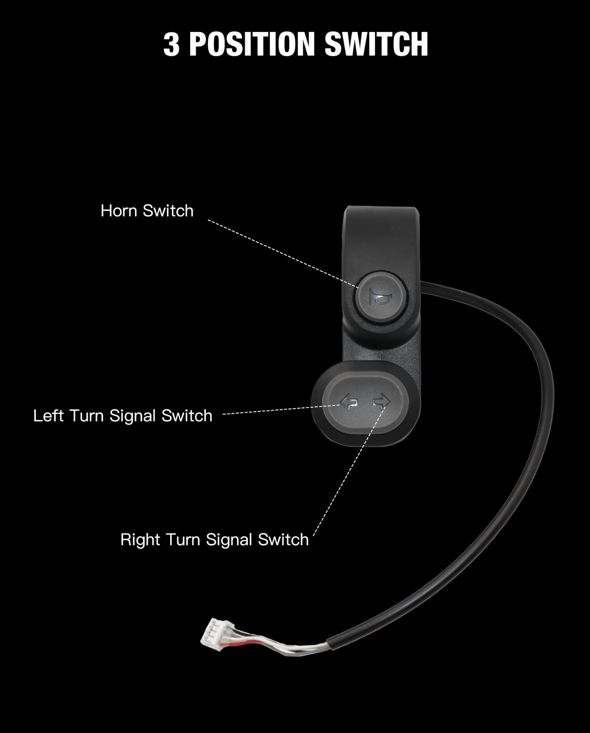 Stio Scooter Horn & Turn Signal Switch - Compatible with Ninebot by Segway MAX G2/G65/Max2 Kickscooter - Replacement Accessories (Small, Black) - Enhance Safety for Night Riding & Urban Commuting