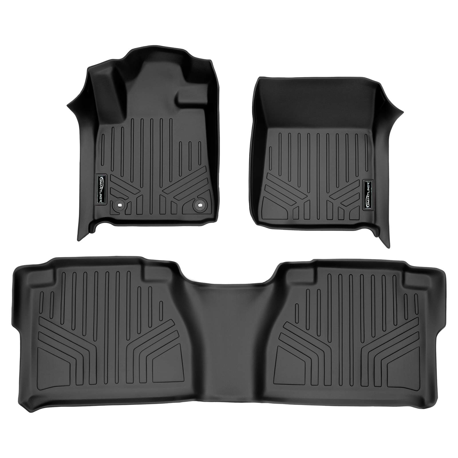 MAXLINER All-Weather Floor Mats for 2012-2013 Toyota Tundra Double Cab - Premium Black Car Floor Liners - Perfect for Mud, Snow & Everyday Protection
