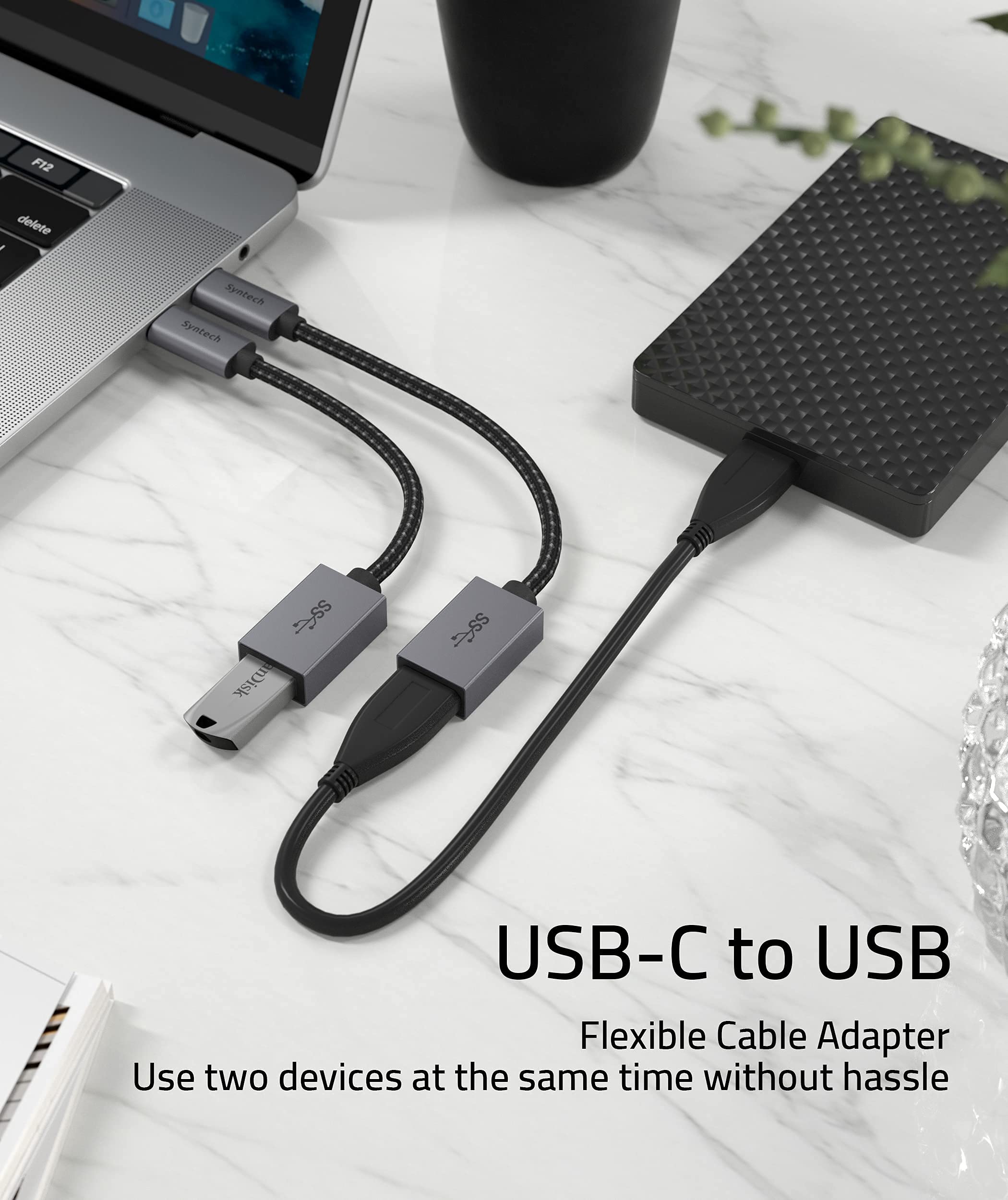 Syntech USB C to USB 3.0 Adapter - Male to Female Converter for iPad Pro 2021, MacBook Pro 2020, Galaxy S21 - Fast Data Transfer & Charging for Laptops, Tablets, Phones