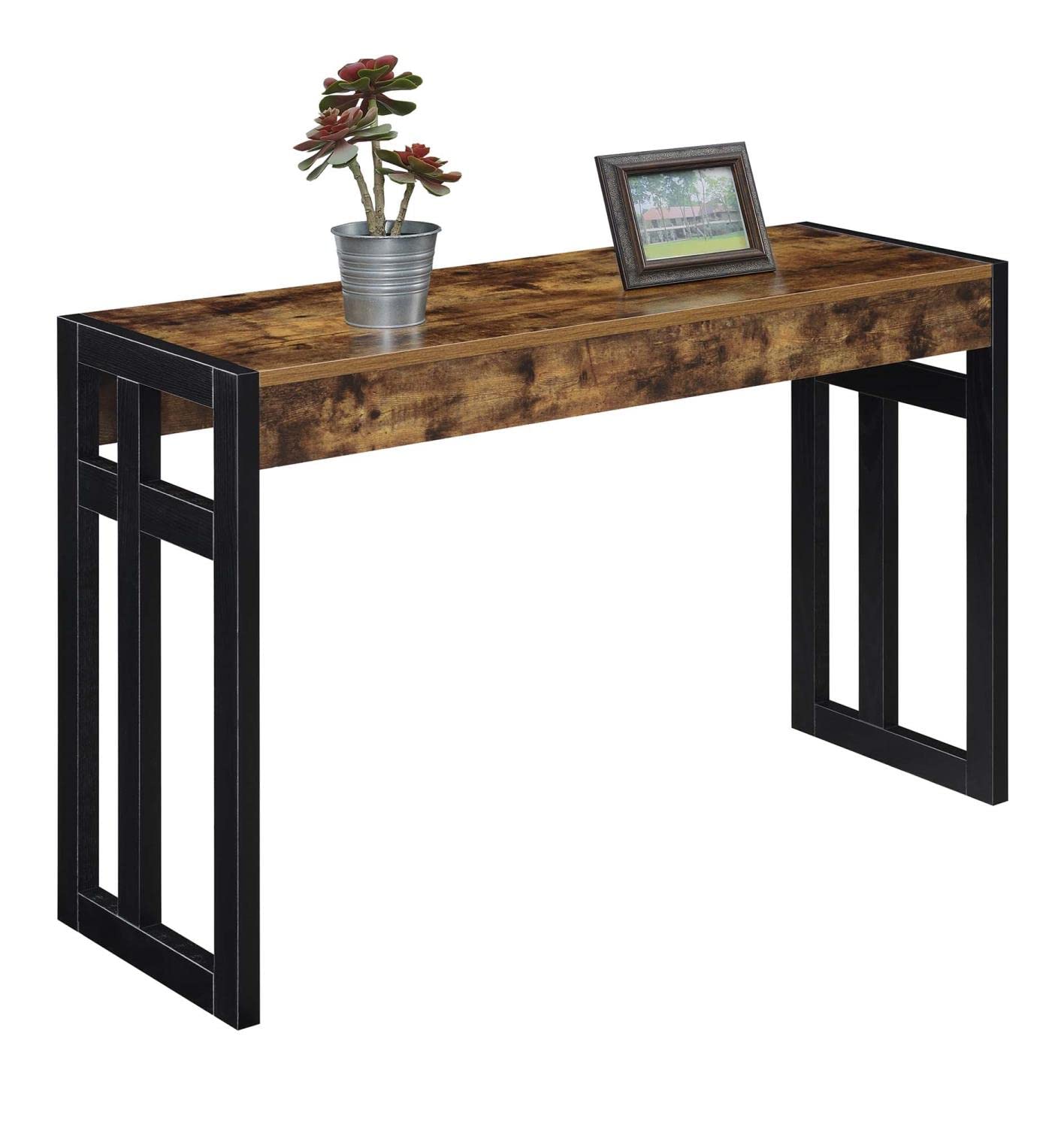 Convenience Concepts Monterey Console Table - Barnwood & Black Finish - Entryway, Living Room, or Hallway Accent Furniture for Home Decor