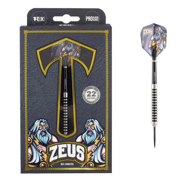 Tex Zeus 90% Tungsten Darts - Professional Steel Tip Darts for Precision Play | Perfect for Bars, Tournaments & Home Practice