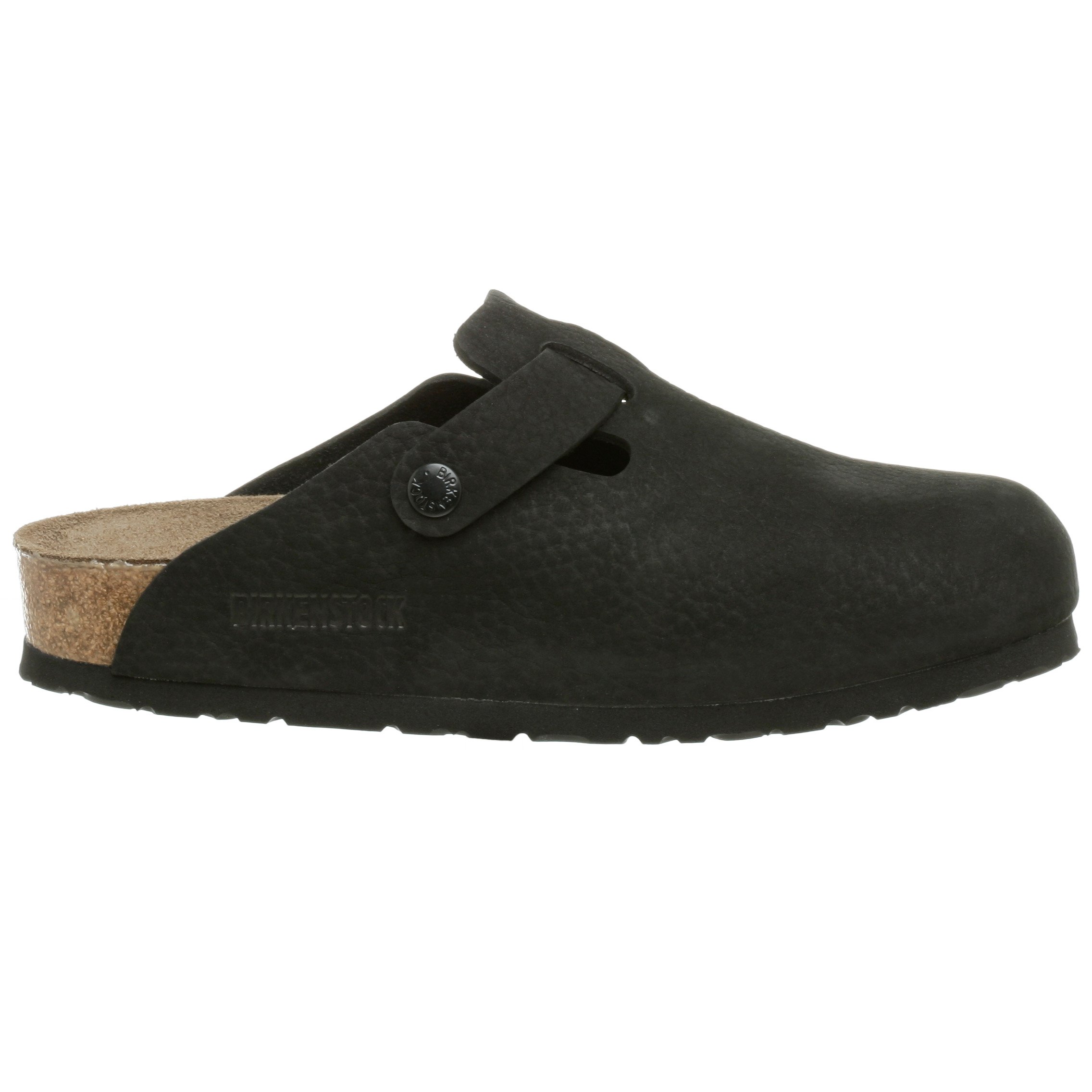 Birkenstock Unisex Boston Soft Footbed Clogs - Black, Size 46 EU (US Men's 12-13) | Comfortable Cork Footbed Sandals for Home, Office & Casual Wear