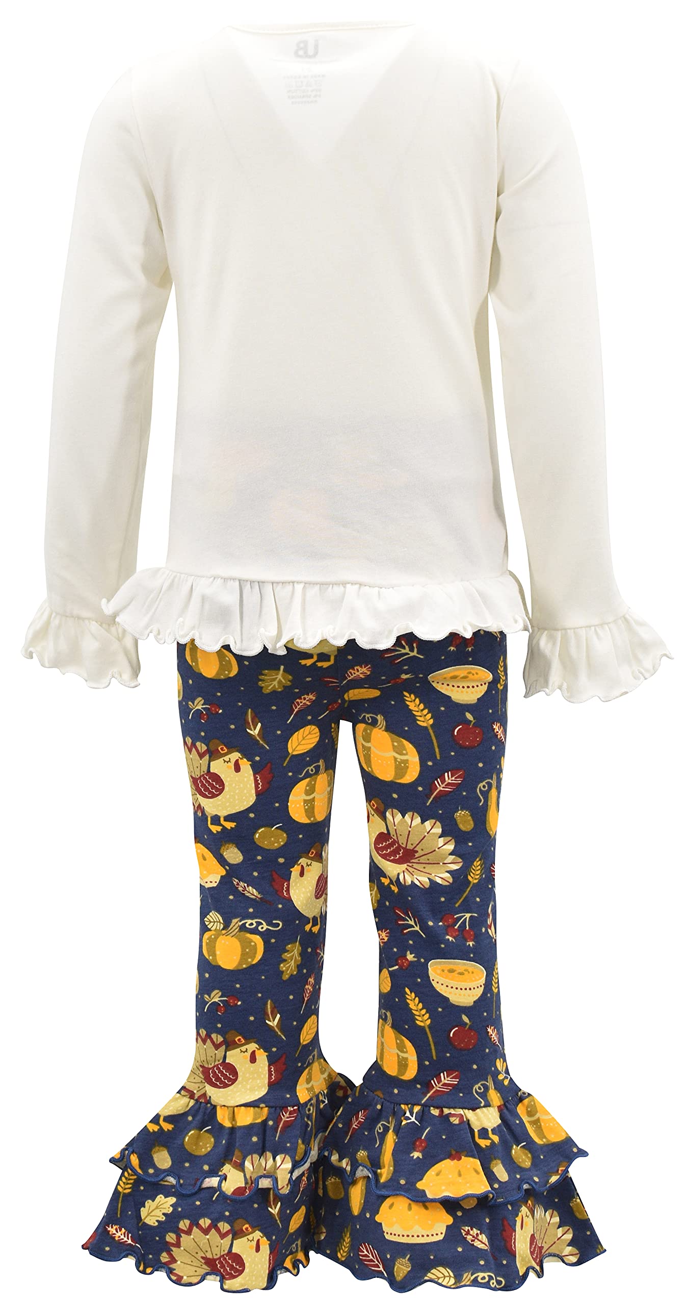 Girls 2-Piece Outfit - Ruffle Leggings & Long Sleeve Shirt for Toddler Playtime