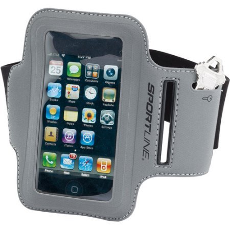 Extra Large Silver Smartphone Armband Holder - Adjustable & Secure for Running, Cycling & Workouts - Compatible with iPhone & Android Phones