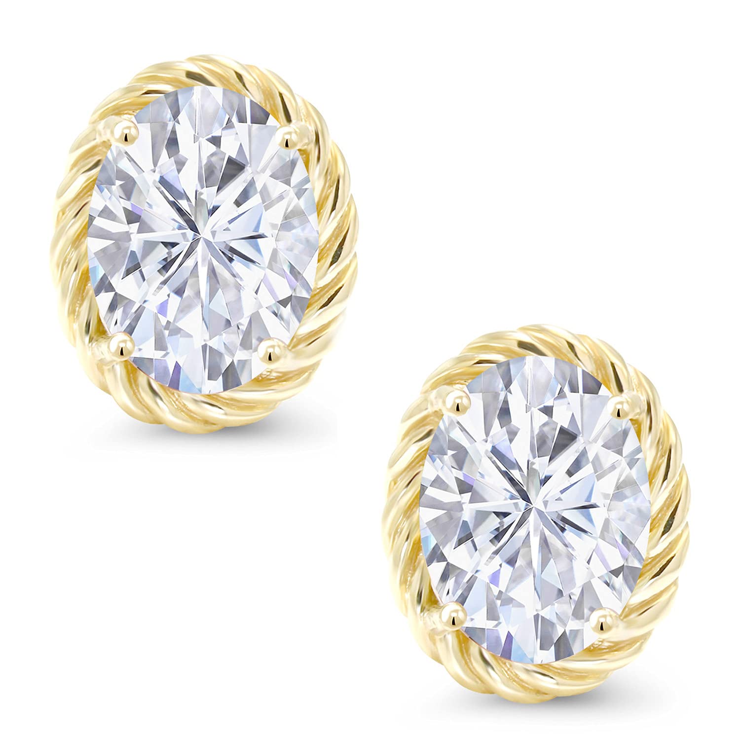 14K Gold Oval Birthstone Earrings for Women & Men | Gemstone Jewelry Gift