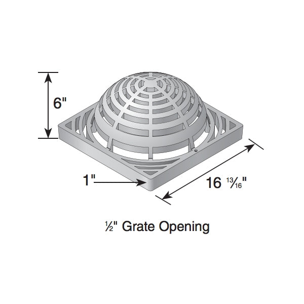 18 x 18 Inch NDS 1891 Atrium Grate in Green - Perfect for Landscape Drainage & Yard Water Management