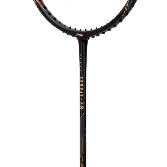 Li Ning Combat Z8 Badminton Racket - Lightweight 80g Carbon Fiber Badminton Racquet (Black/Gold/Red) for Professional & Recreational Players - Perfect for Tournaments & Training Sessions