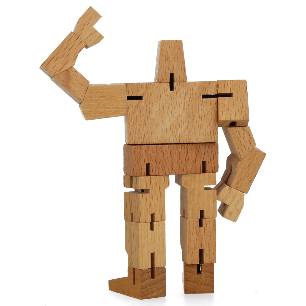 Cubebot Micro Guthrie Natural Wooden Puzzle Toy - Perfect for Kids, Adults, and Office Desk Decor | STEM Educational Gift & Stress Relief Fidget Toy