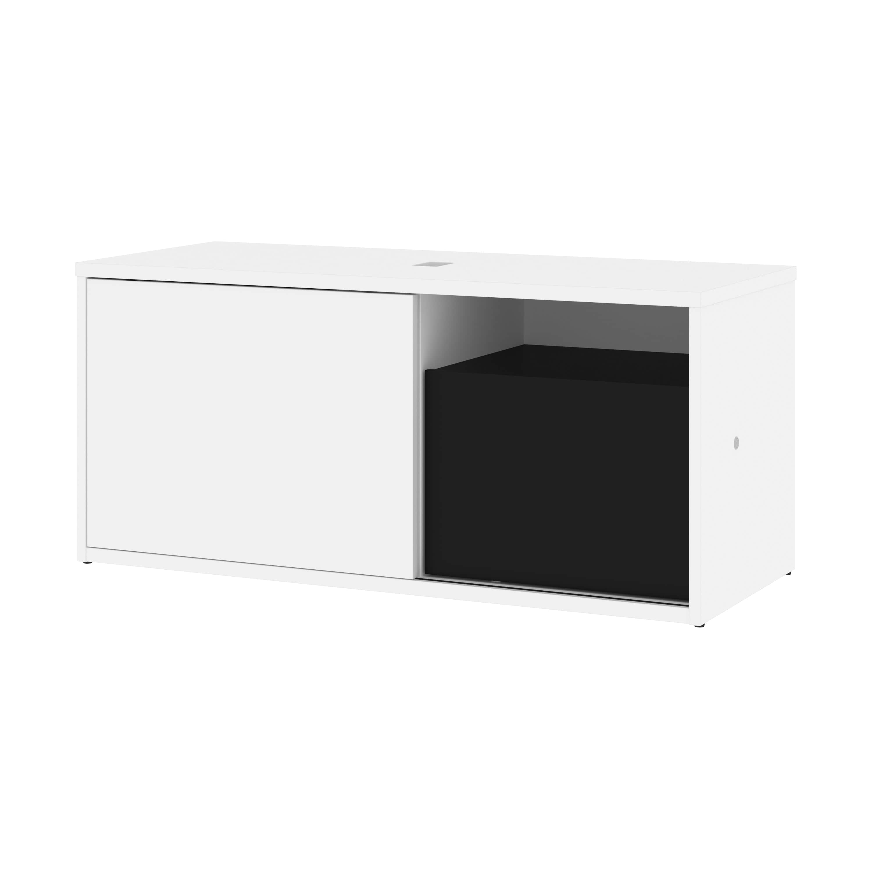Pro Vega 47W Modern Wooden Credenza with Storage - 2 Color Options (Walnut & White) - Perfect for Living Room, Bedroom or Home Office Furniture