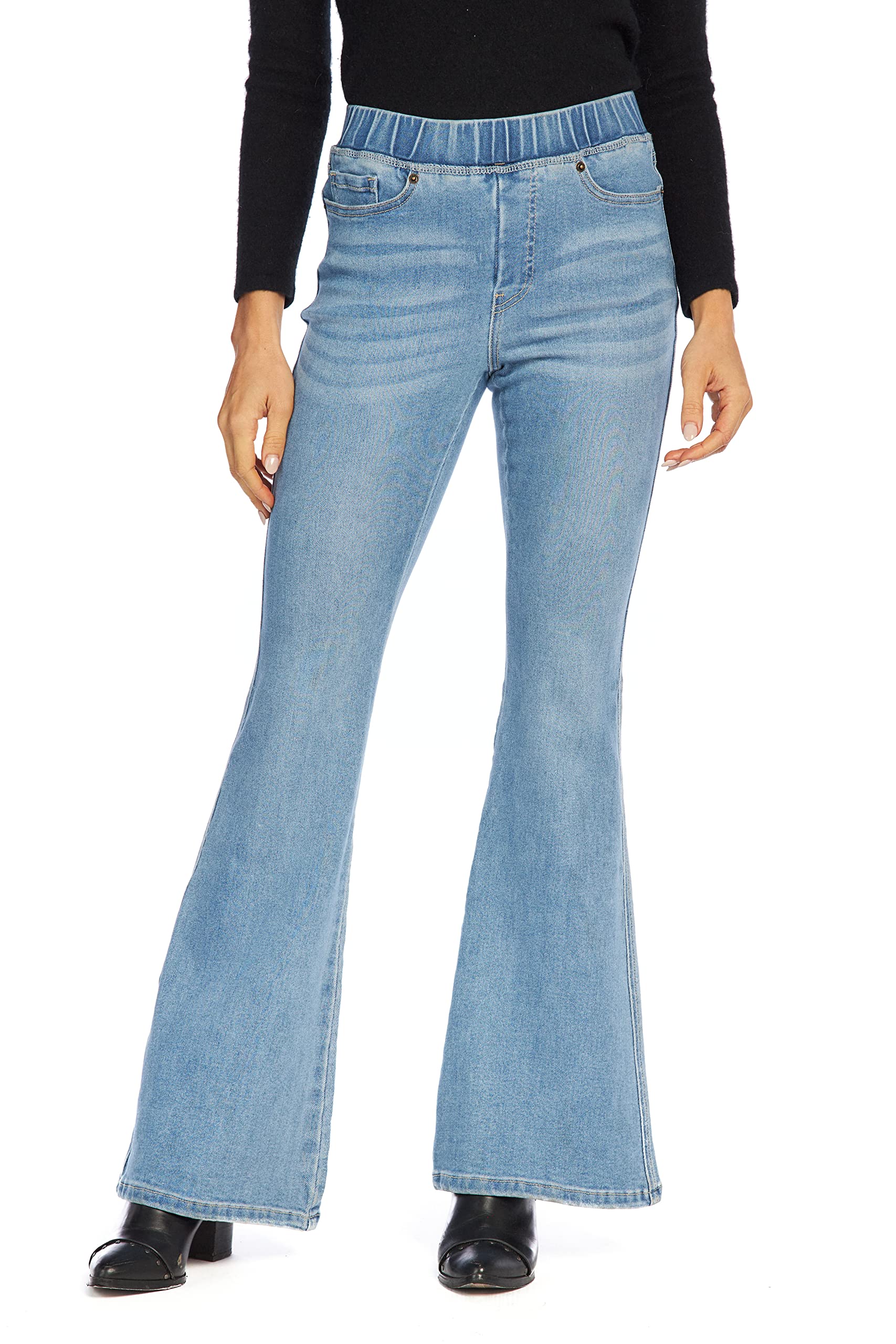 Mud Pie Sicily Women's Flare Jeans - High Waisted Bootcut Denim Pants for Casual & Boho Style | Perfect for Everyday Wear, Date Nights & Music Festivals