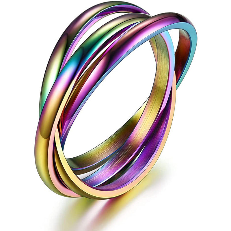 3-Piece Rotating Anxiety Relief Rings for Women - Couple Matching Geometric Jewelry Set, Stress Relief Fidget Spinner Rings for Adults - Perfect for Gifts, Therapy, and Everyday Wear