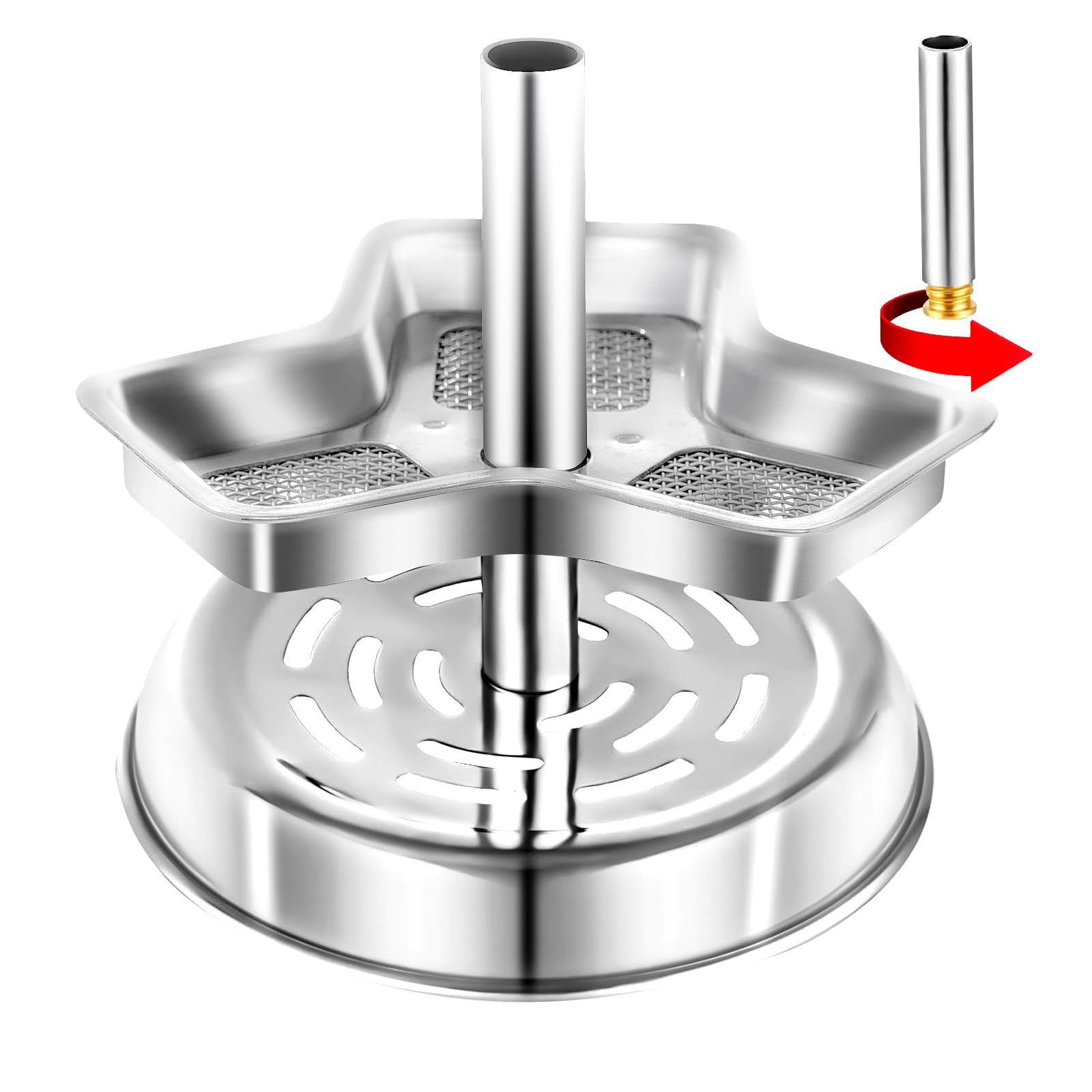 Reusable Metal Hookah Bowl Charcoal Holder with Handle - Universal Heat Management System for Efficient Smoking | Perfect for Home Use, Parties, and Hookah Lounges