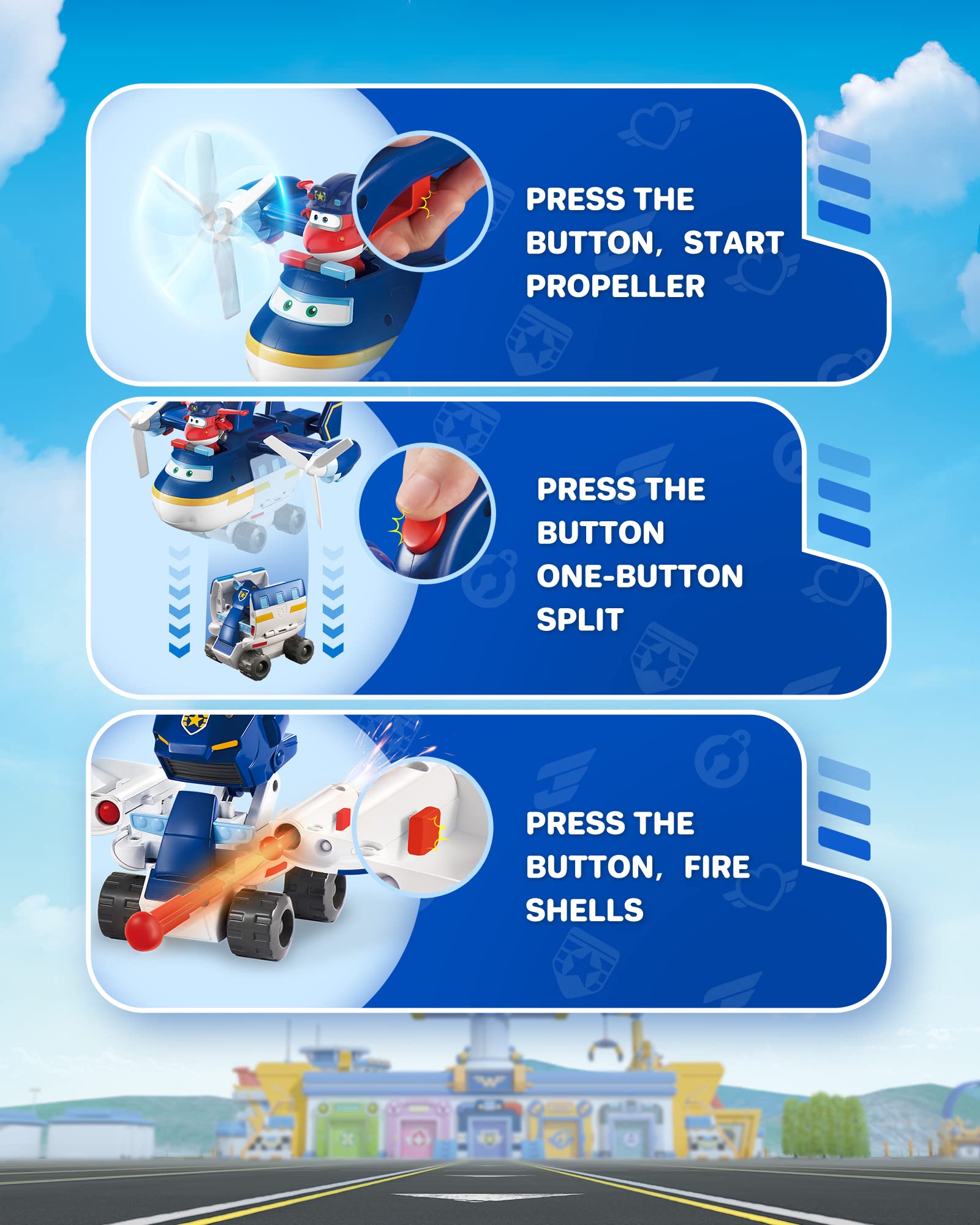 Super Wings Transforming Toy Airplane & Patrol Car - 2