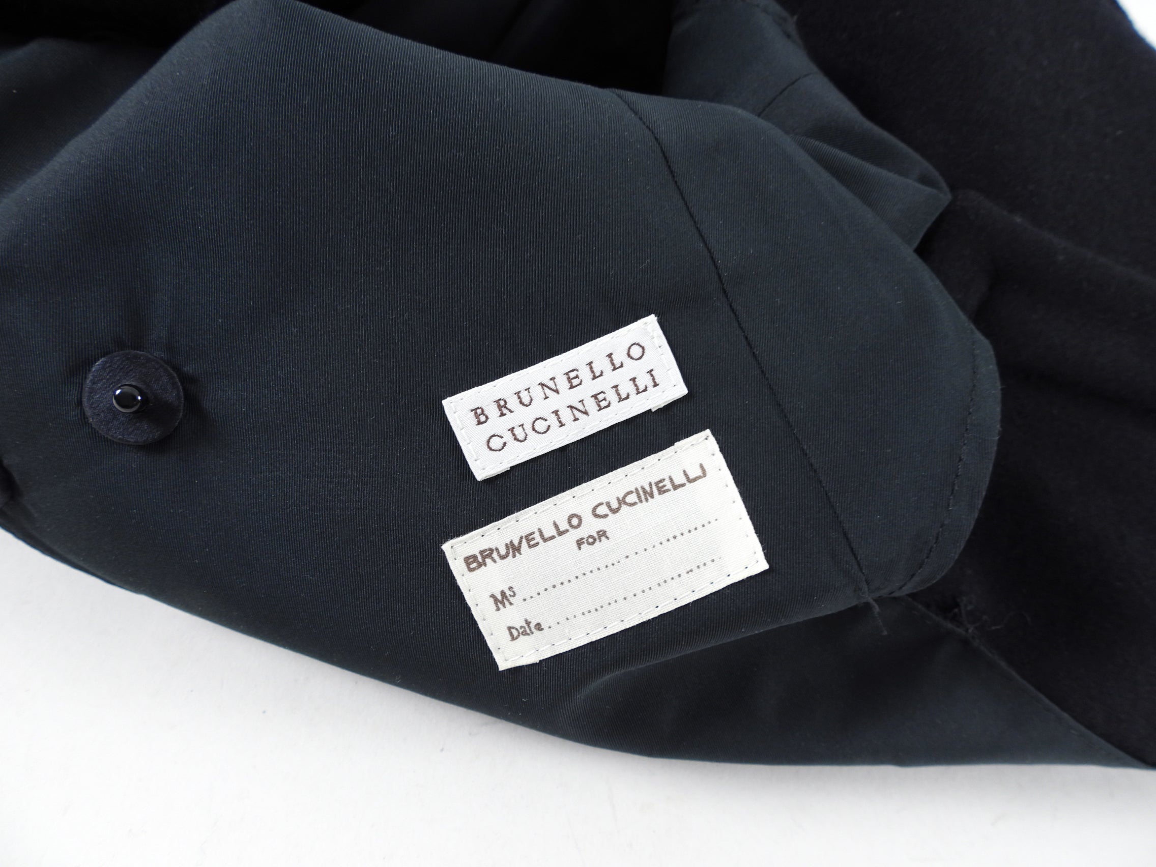 Brunello Cucinelli Black Wool Jacket with Knit Trim - Men's Luxury Italian Wool Blazer | Size IT44 / USA M | Perfect for Business Meetings & Formal Events