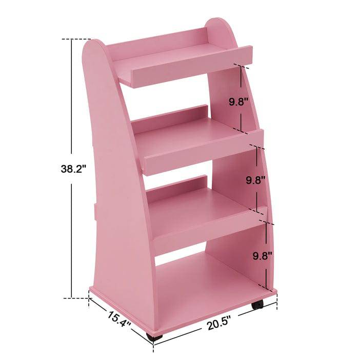 4-Tier Salon Rolling Utility Cart with Wheels - Mobile Storage Organizer for Hair Stylists, Nail Techs & Beauty Professionals - Perfect for Salon, Spa, Home & Office Use