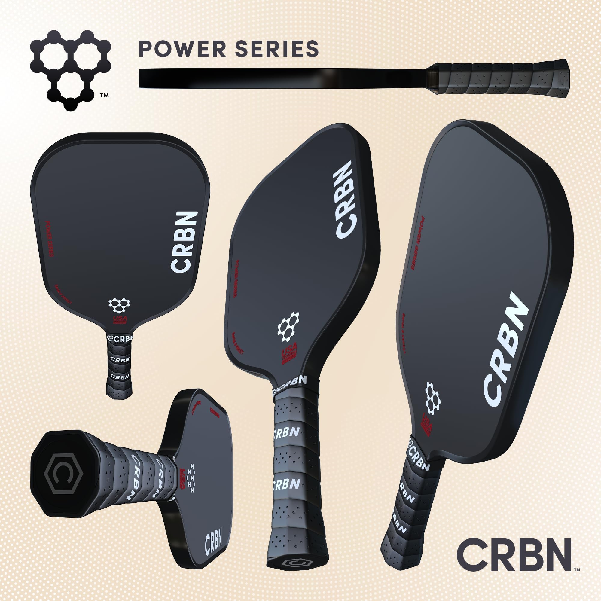 CRBN X Series Power Pickleball Paddle - Premium Carbon Fiber Paddle with Foam Edge Technology for Maximum Sweet Spot | Perfect for Competitive Play & Recreational Games