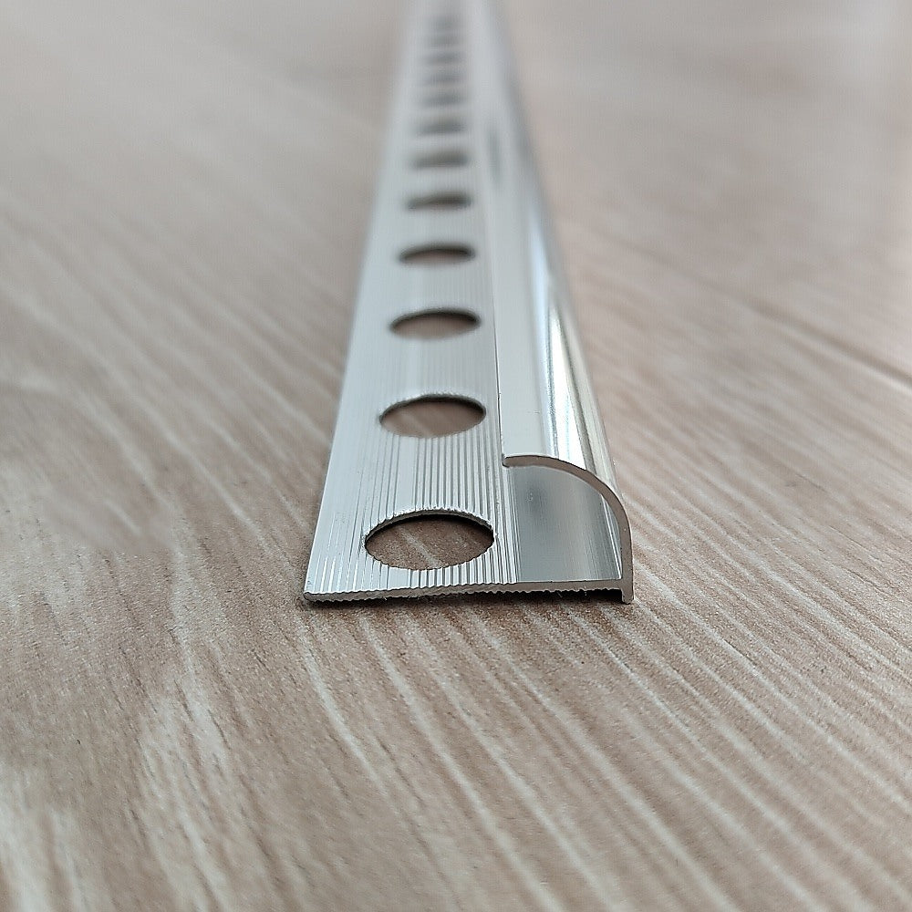 10 x Heavy Duty Round Edge Aluminum Tile Trim 10mm - Perfect for Bathroom, Kitchen, and Shower Wall Edging