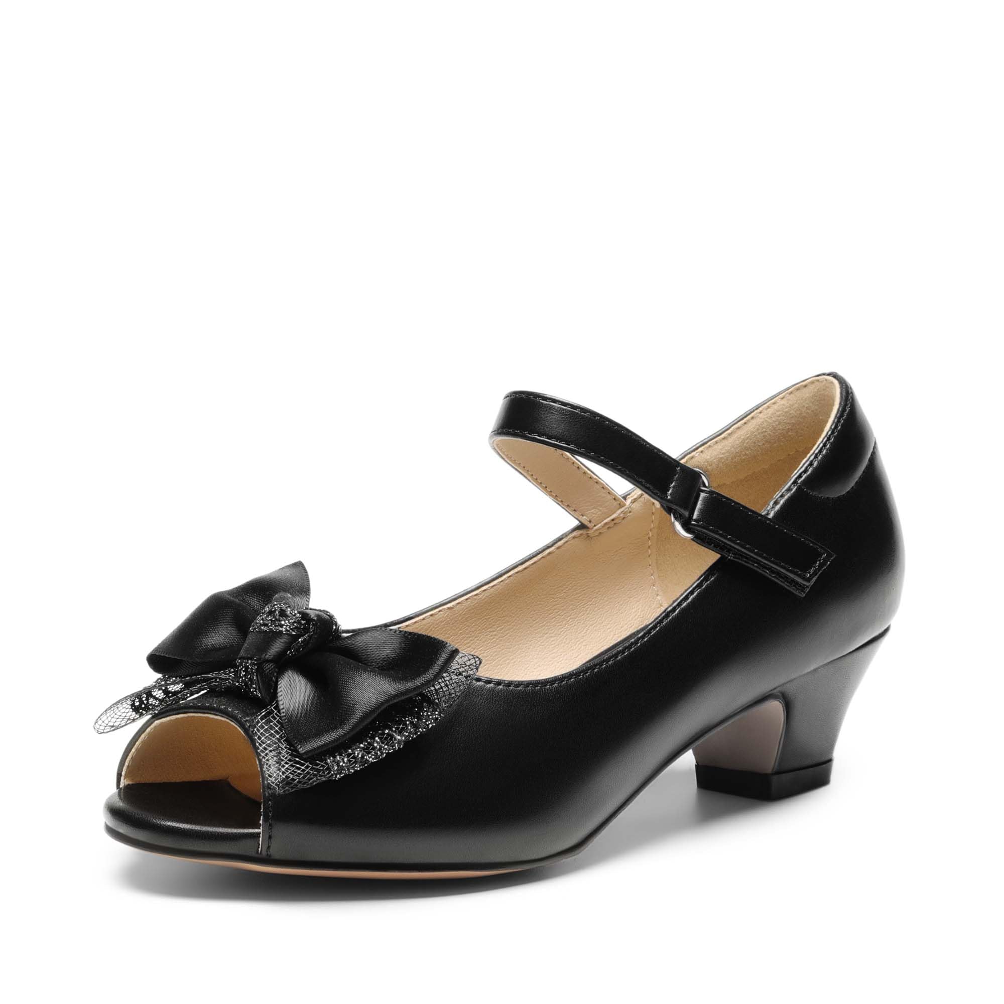DREAM PAIRS Girls Dress Heels & Flats - Bow Flower Princess Shoes for Wedding, Party, Special Occasions - Toddler to Big Kid Sizes