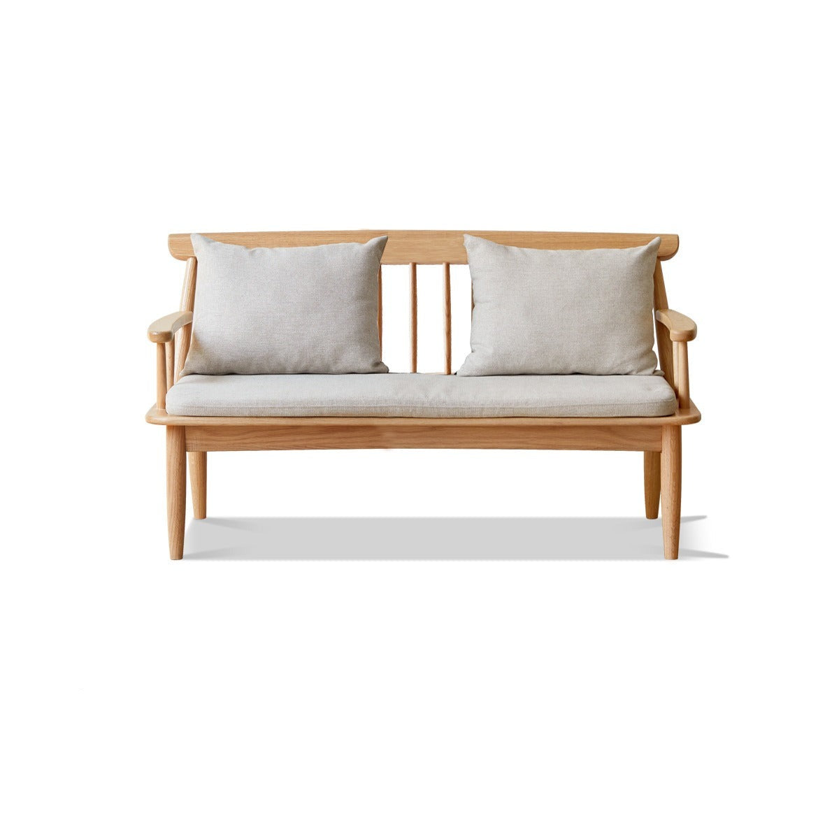 Premium Oak Solid Wood Windsor Sofa - All-Season Comfort for Living Room, Bedroom & Office - Winter & Summer Dual Use Design for Year-Round Relaxation
