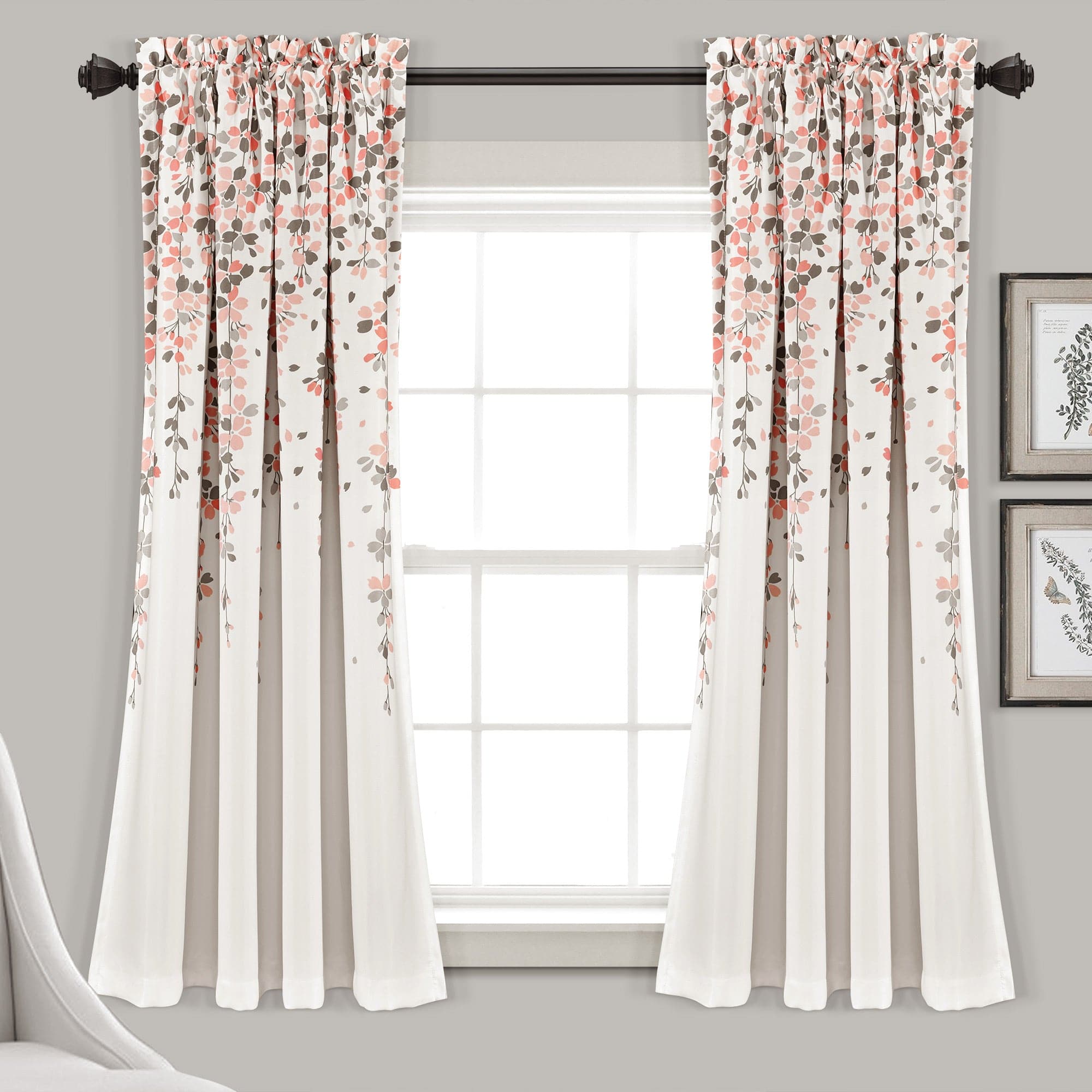 Elegant Weeping Flower Light Filtering Window Curtain Set - Soft Sheer Drapes for Living Room & Bedroom - Perfect for Privacy & Sun Protection
