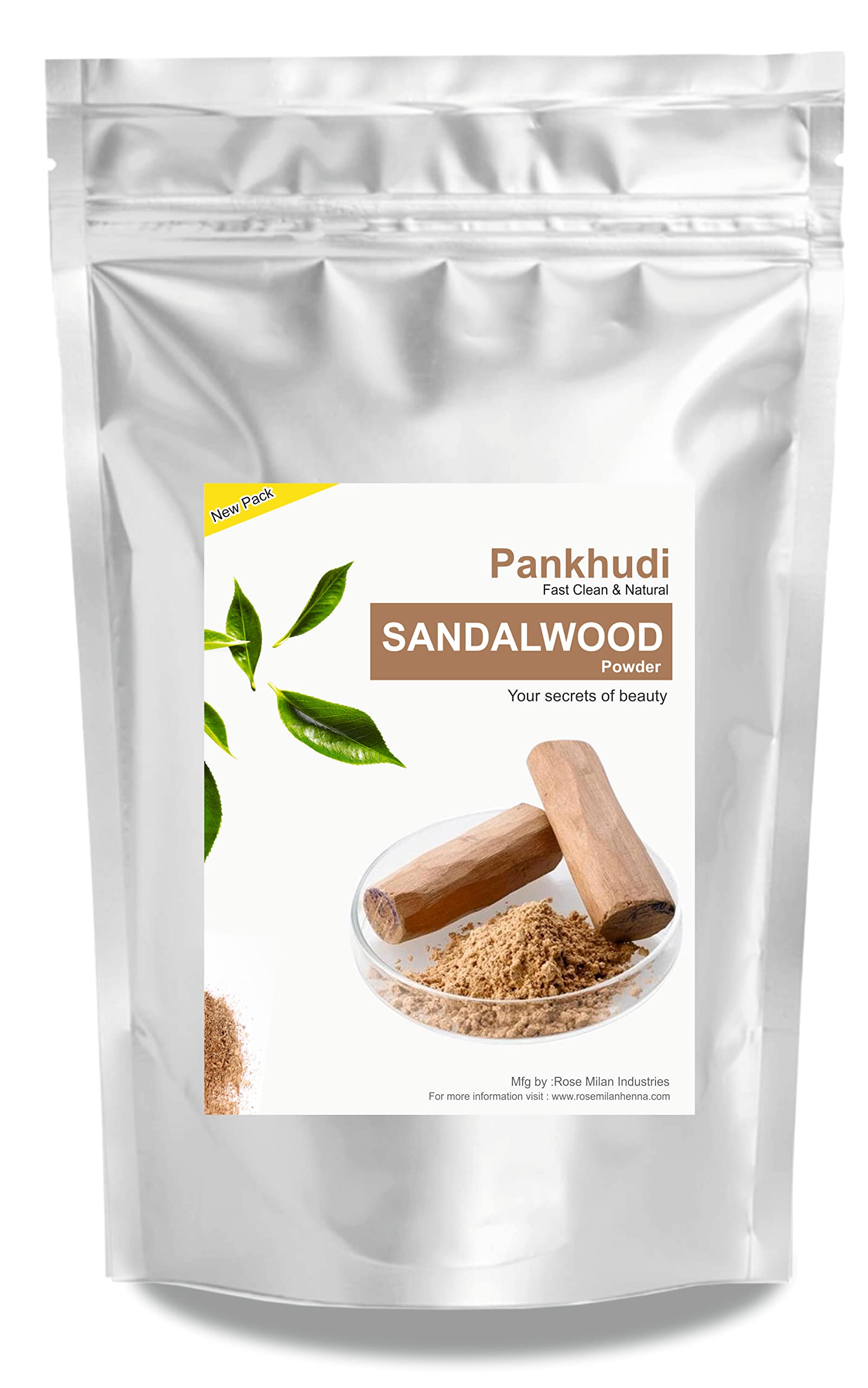 100% Pure & Natural Sandalwood Powder for Face - Organic Chandan Powder 100g | Skin Whitening, Brightening & Glow | DIY Face Mask, Ayurvedic Skincare, Spa Treatments