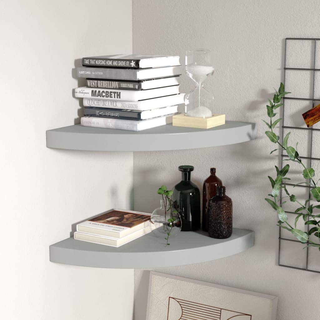 Modern Floating Corner Shelves Set of 2 - 13.8