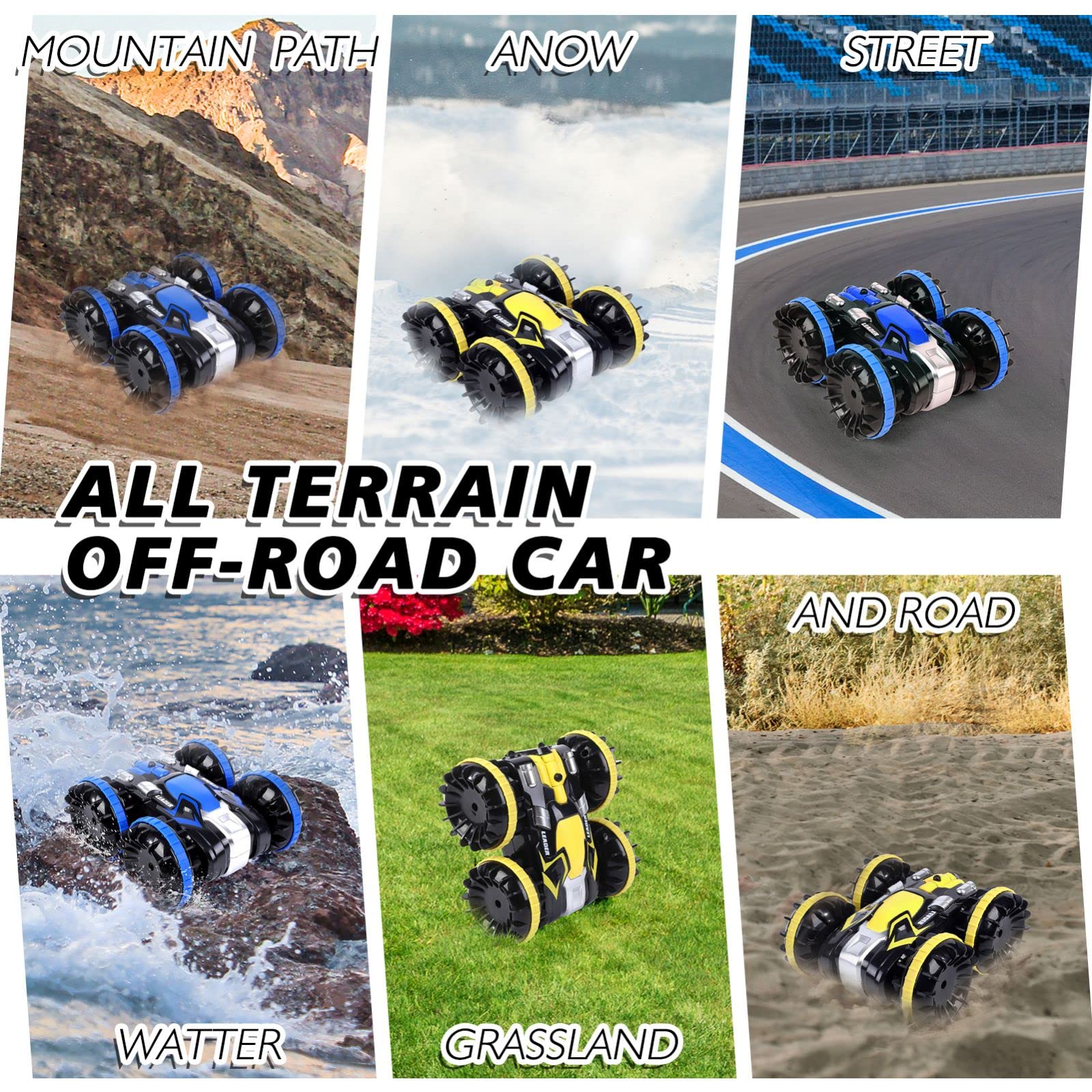 GARVEE 2PACK Waterproof Remote Control Car for Kids - All Terrain RC Toy for Pool, Beach, Grass & Snow - Perfect Outdoor & Indoor Play for Boys & Girls