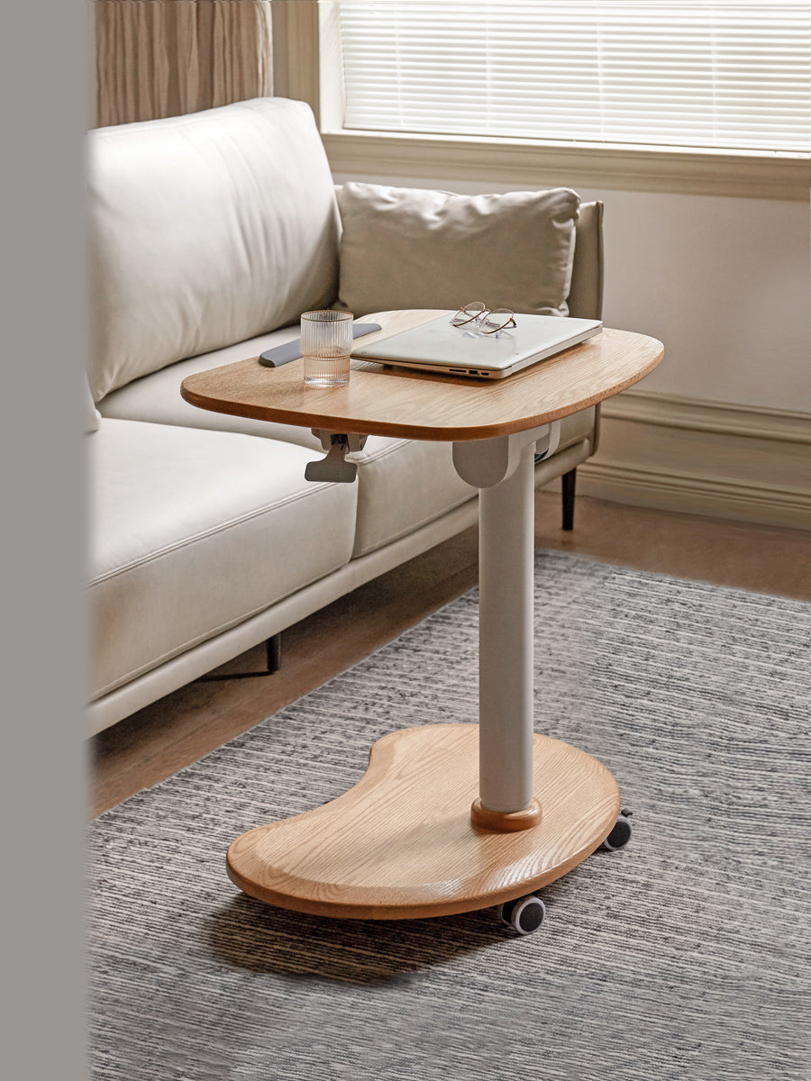 Ergonomic Oak Solid Wood Pneumatic Adjustable Standing Desk - Height Adjustable Home Office Desk for Work from Home & Study - Perfect for Remote Work, Gaming & Crafting
