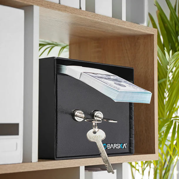Barska AX13708 Dual Key Under Counter Safe - Secure Cash, Jewelry & Valuables for Home, Office & Retail Use
