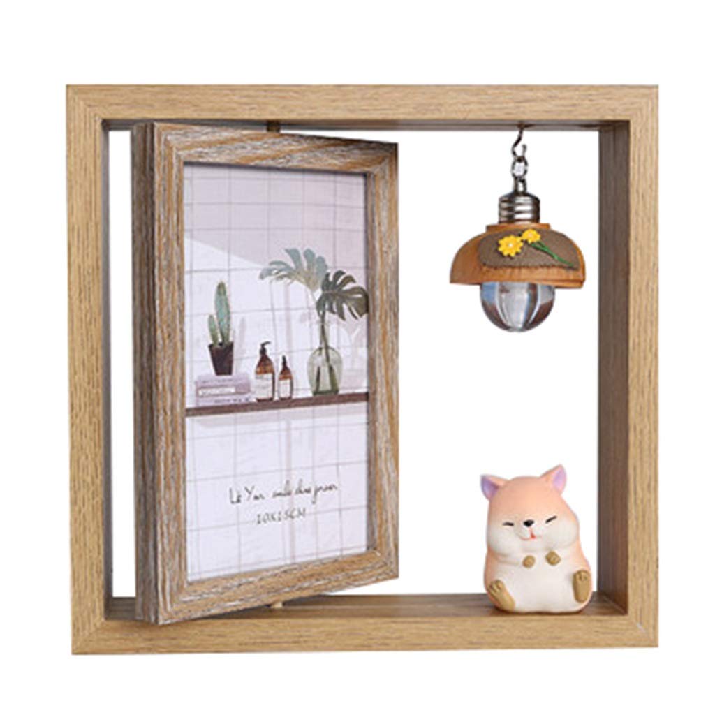 Premium Solid Wood Picture Frame with HD Glass - Double Sided Tabletop Photo Display for Home & Office Decor (Hamster Style) | Perfect for Family Photos, Wedding Pictures & Wall Art Displays